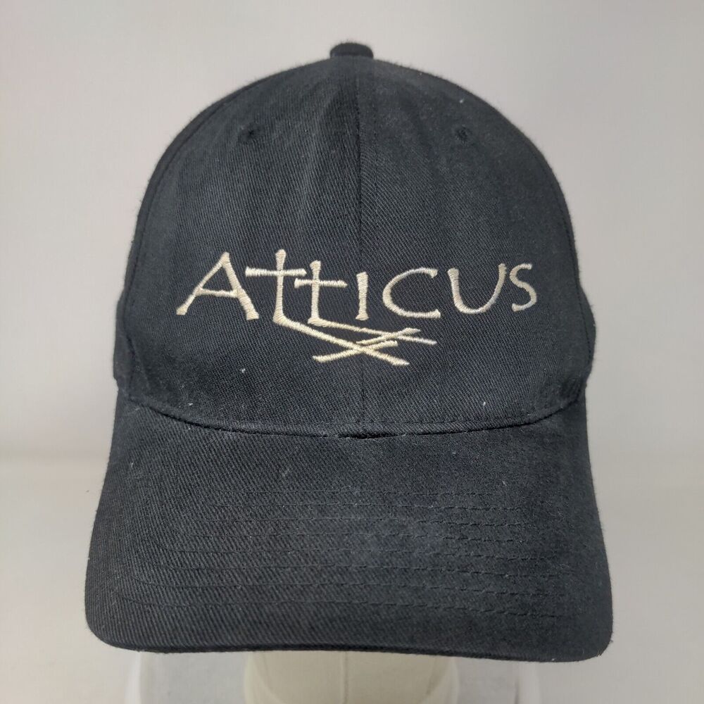 Atticus Fitted Hat Black Small-Medium Embroidered… - image 2